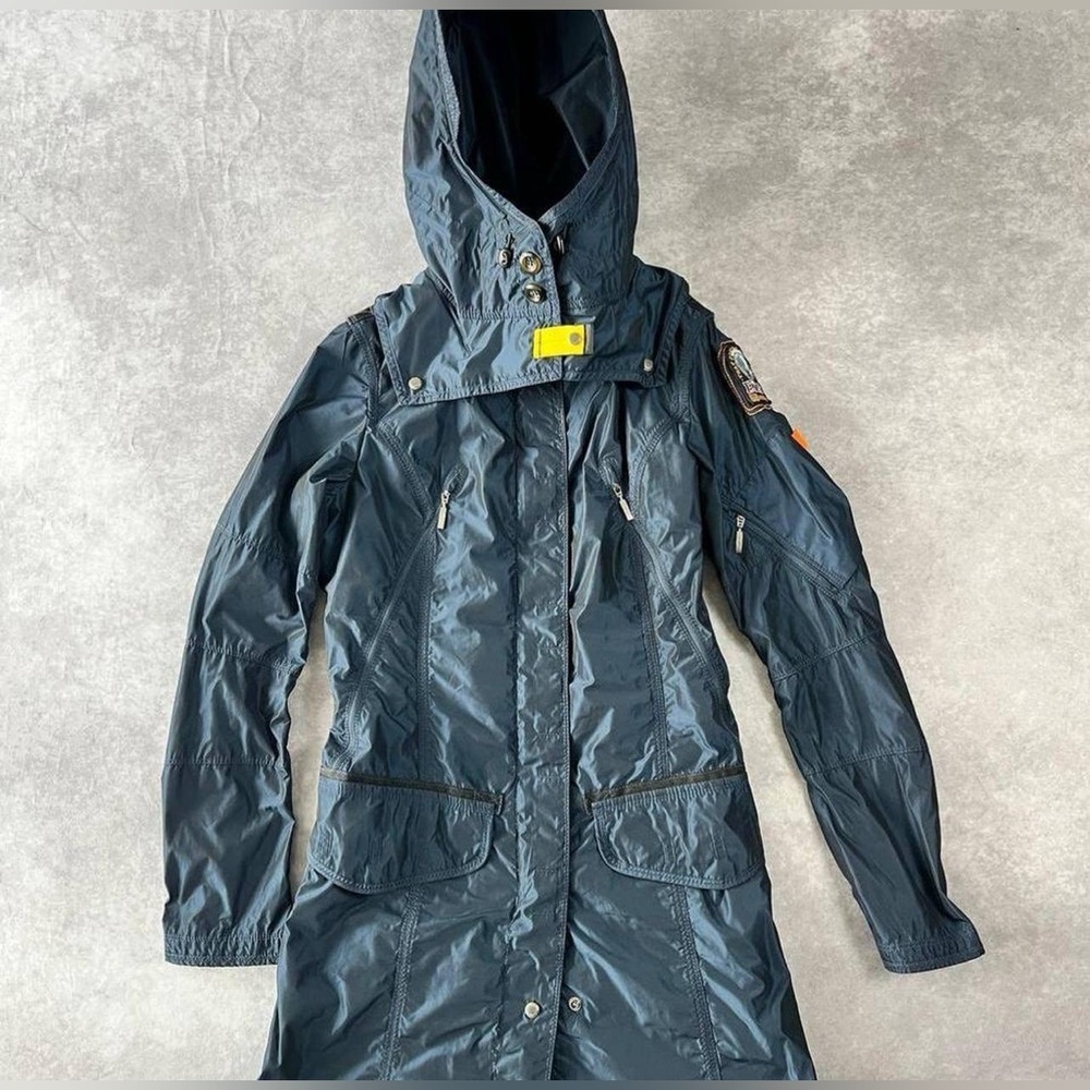 [218] Parajumpers Women's Long Lightweight Jacket with Hood Navy Blue Size S